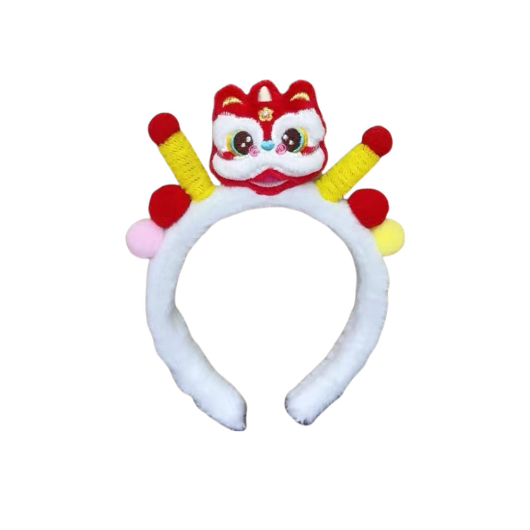 Wholesale Year of the Snake Headband  Cute Funny Plush Wash Hair Cards Small Snake Zodiac Headwear Children's Spring Festival